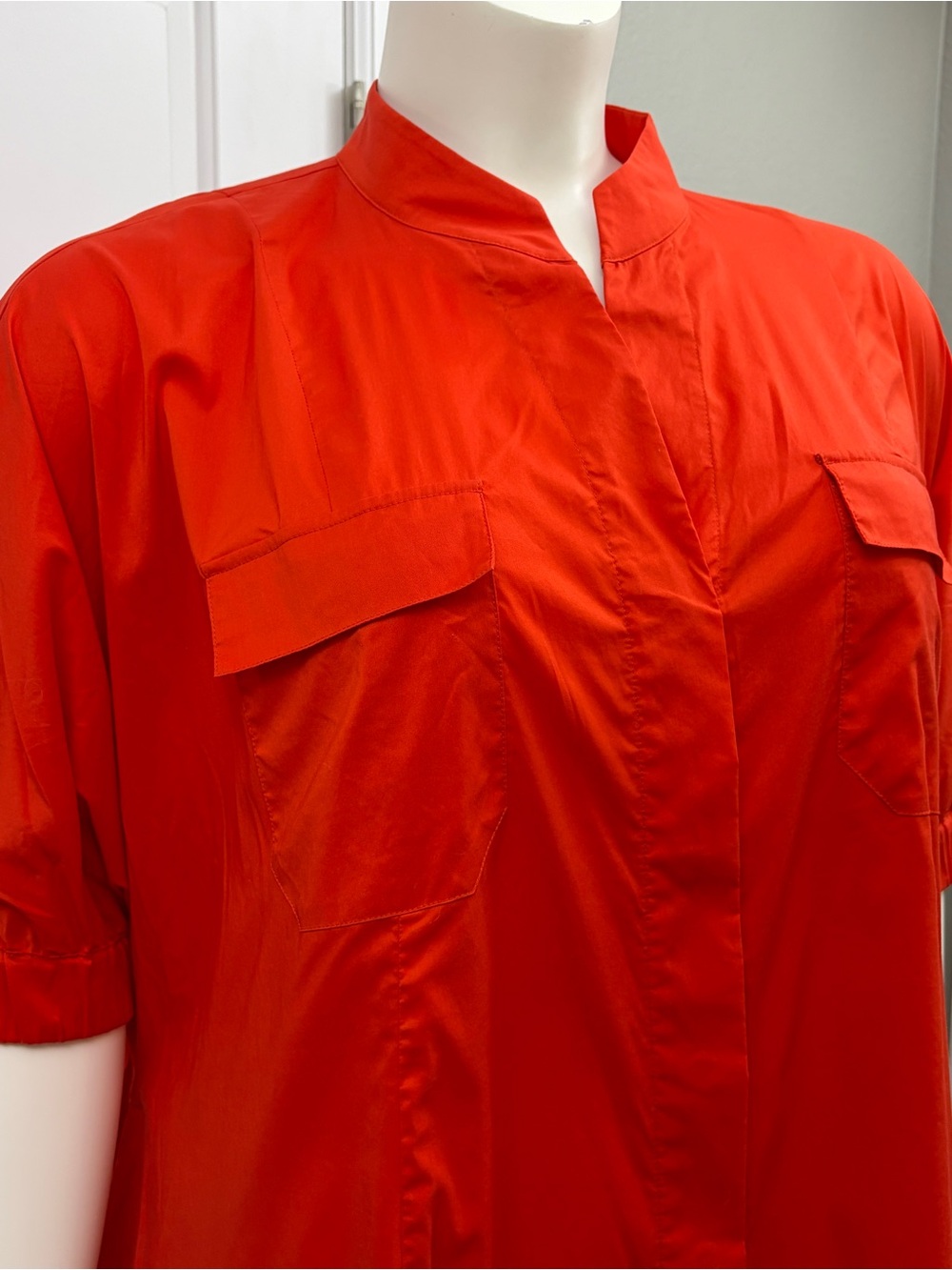 Marina Rinaldi Bright Red Cotton Shirt Dress - Size 18/20